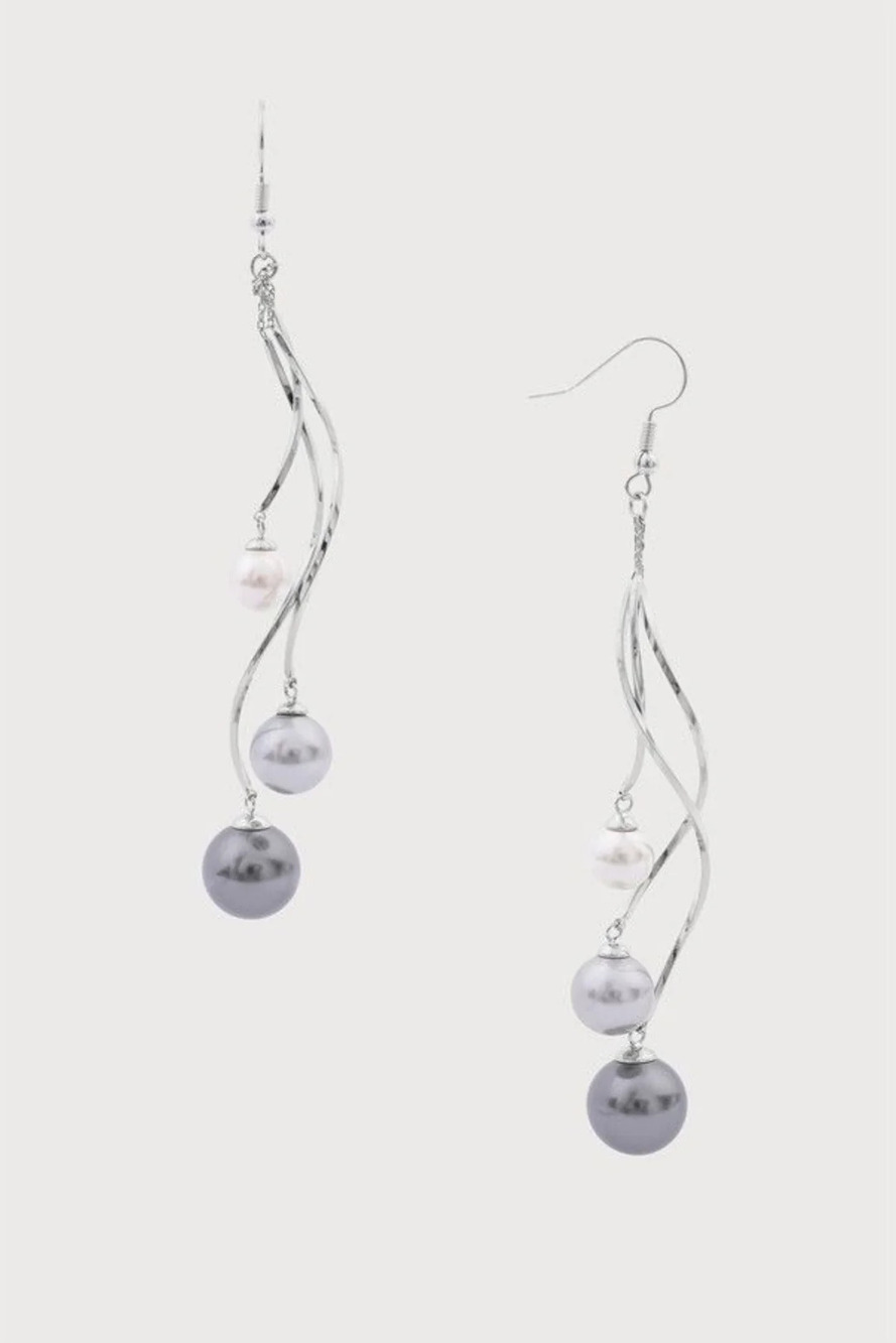 SA23 | Saachi Pearl Dangle Earring | Silver | One Size